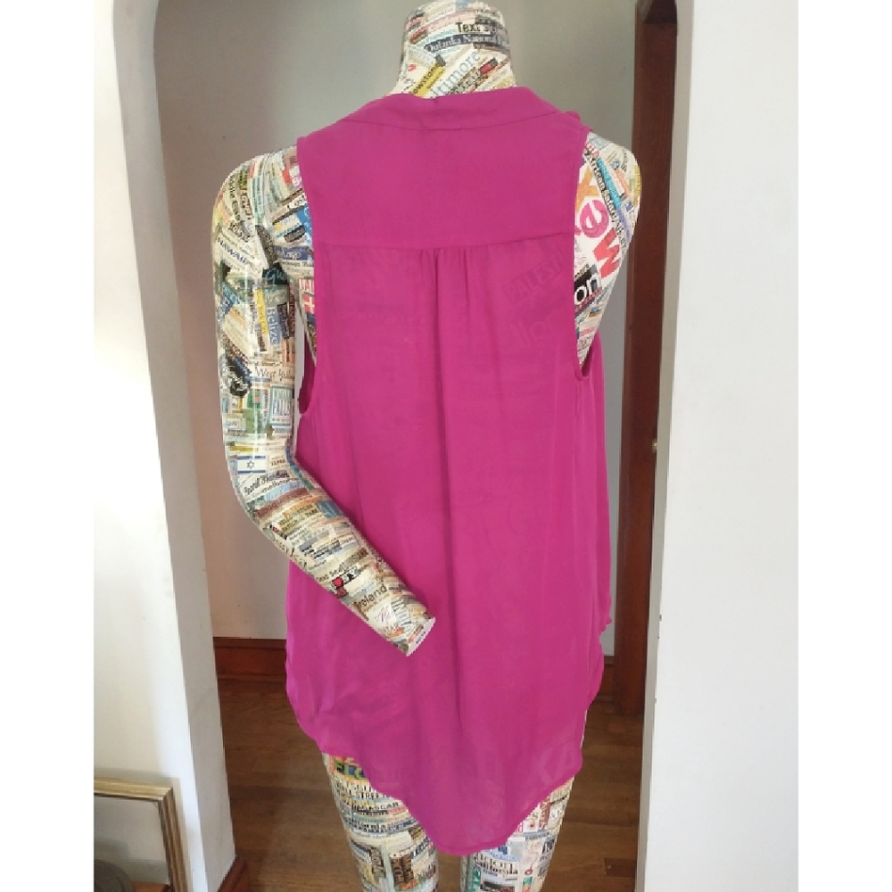HEAT WAVE SALE! HAUTE HIPPIE- Pink Tank Tunic, sz Large. - Picture 5 of 12